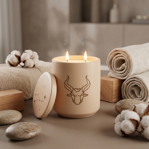 Duftkerze Sternzeichen Stier Cotton & Cedarwood